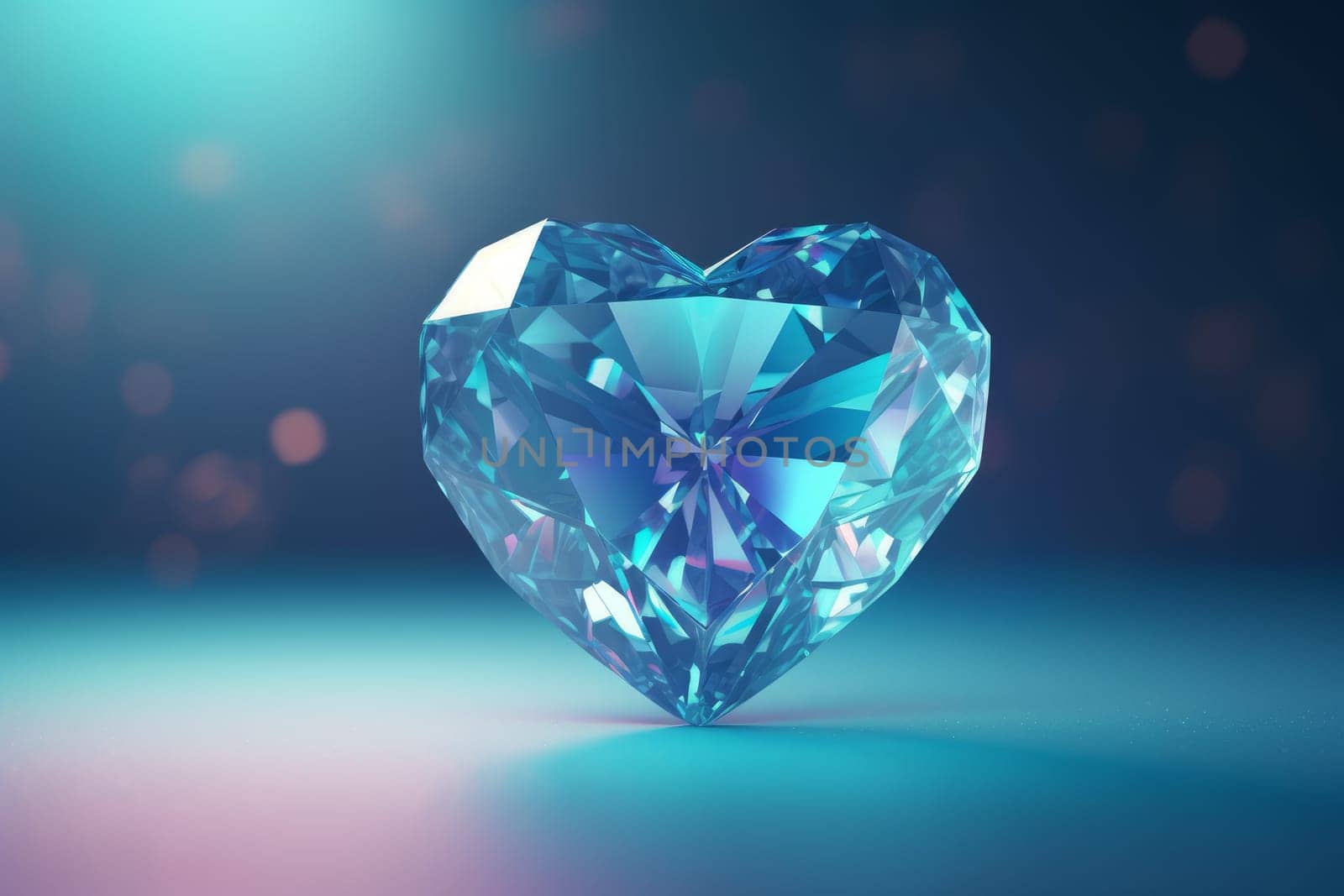 Shaped diamond heart. Carat precious. Generate Ai