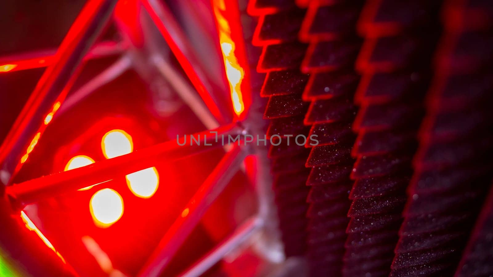 aluminum truss for lighting equipment illuminated with red light. color by lempro
