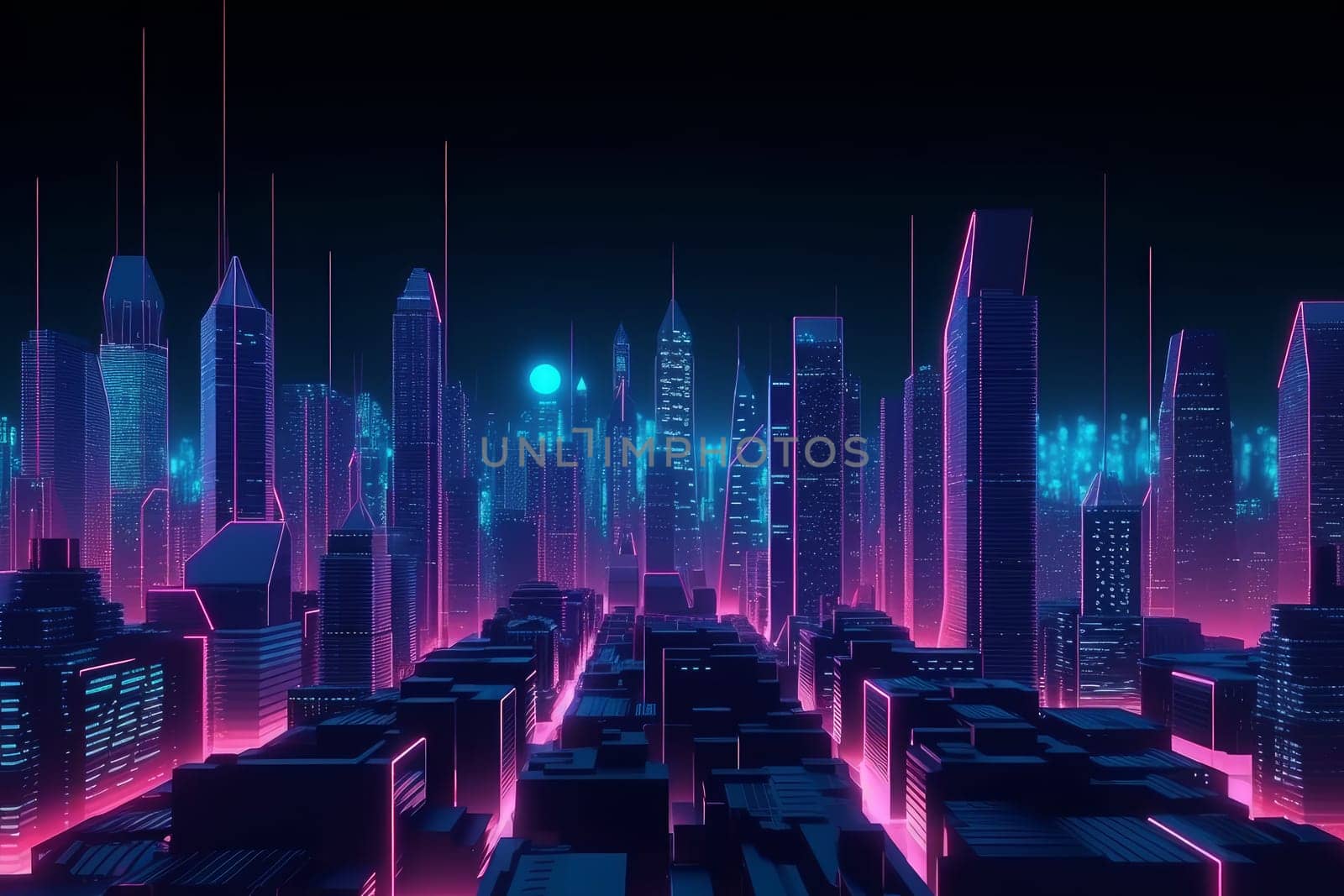 Neon megapolis. Generate Ai by ylivdesign
