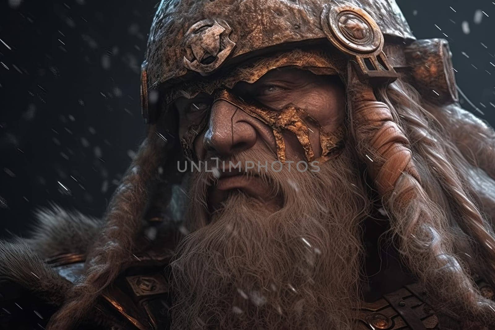 Angry old warrior viking. History war. Fictional person. Generate Ai
