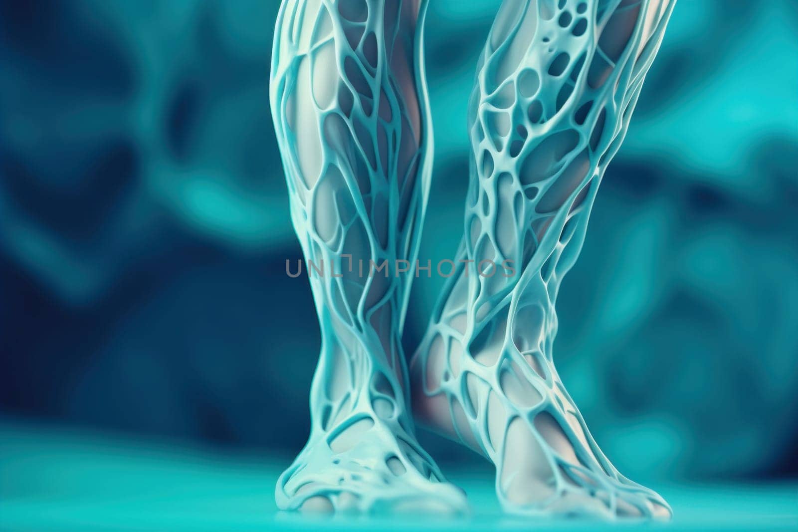 Blue varicose veins legs. Generate Ai by ylivdesign