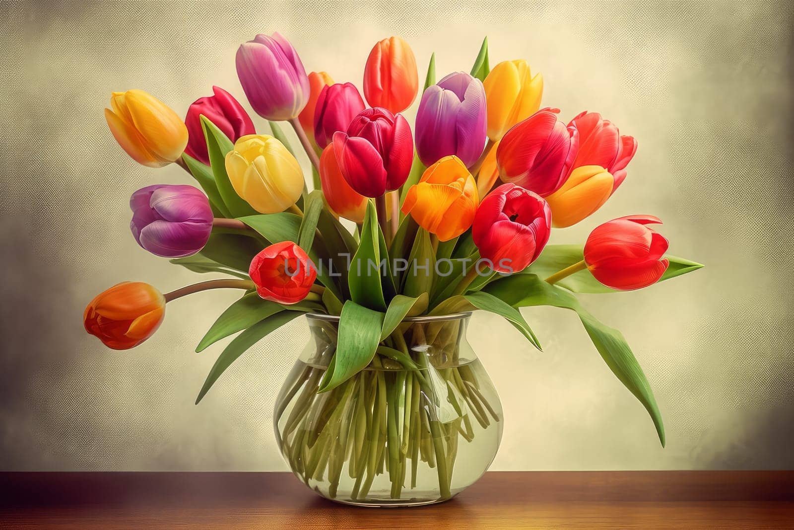 Tulip bouquet. Generate Ai by ylivdesign