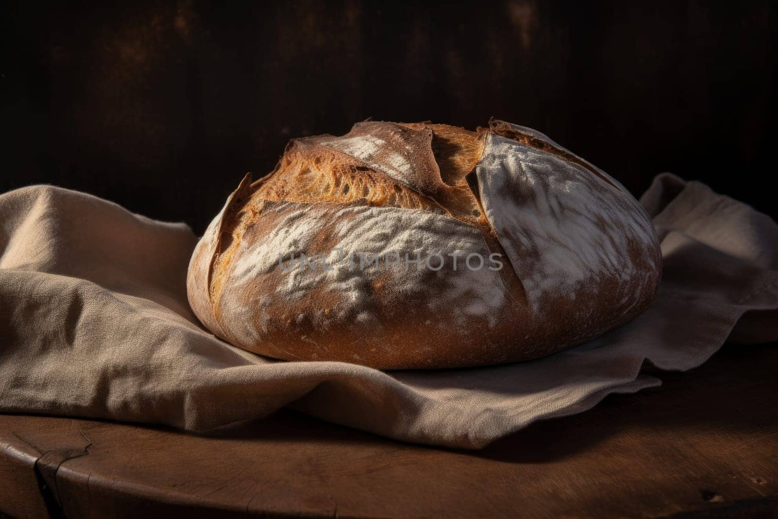 Fresh baked bread. Generate Ai by ylivdesign
