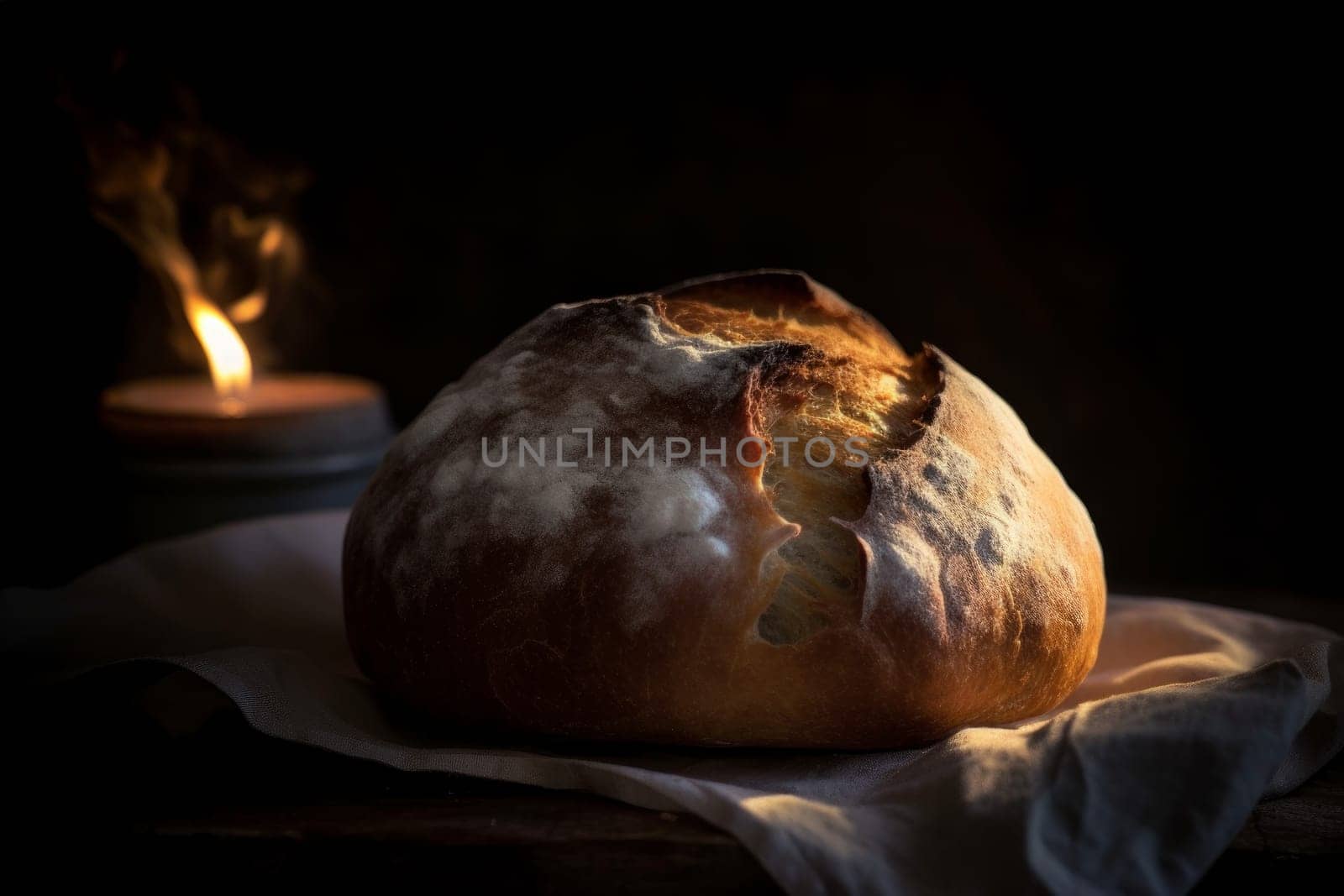 Homemade baked bread. Generate Ai by ylivdesign