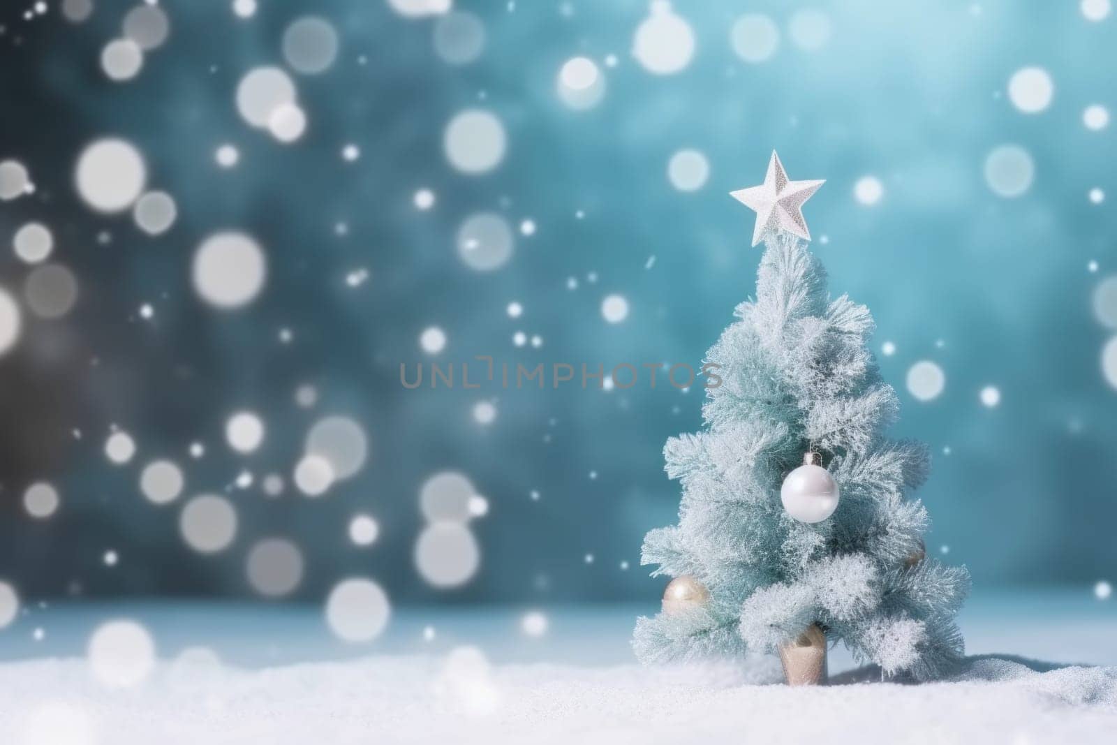 Christmas tree decorated. Generate Ai by ylivdesign