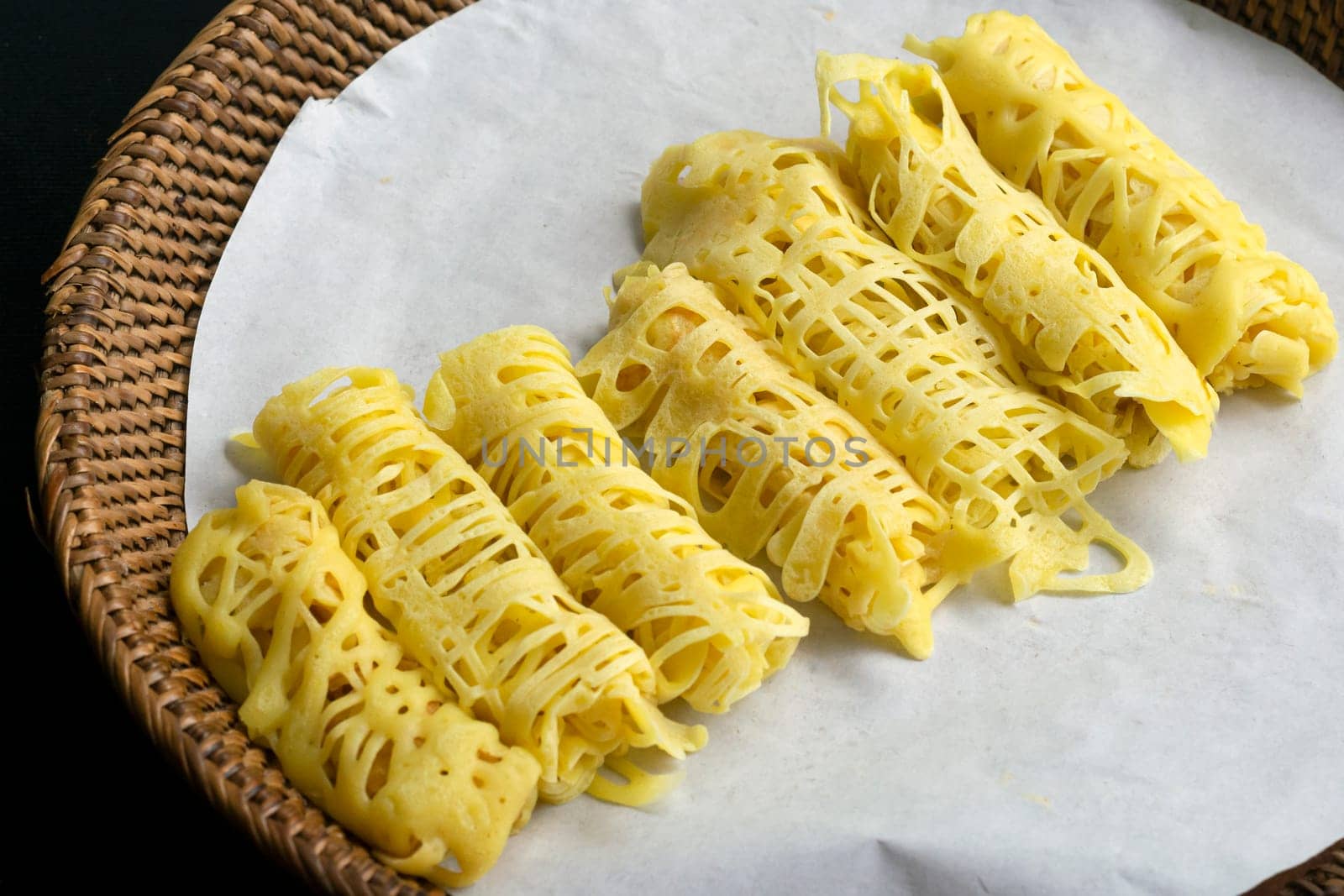 Roti Jala- Traditional Malaysian food.