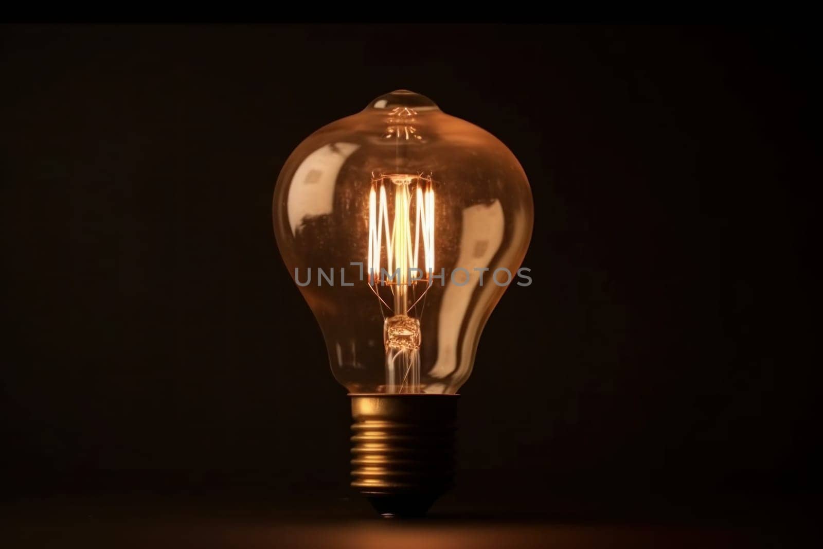 Classical edison bulb. Lamp energy creativity. Generate Ai
