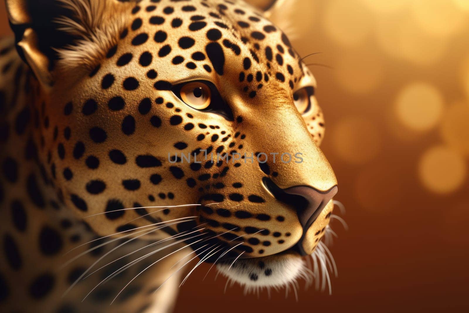 Closeup leopard head. Generate Ai by ylivdesign