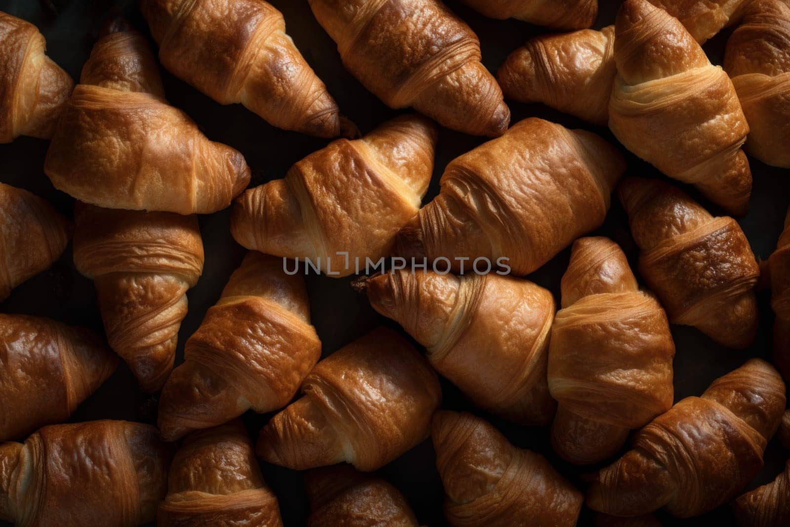 Croissant background. Generate Ai by ylivdesign