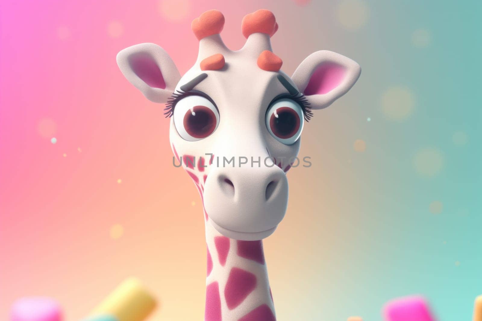 Cute young giraffe. Generate Ai by ylivdesign