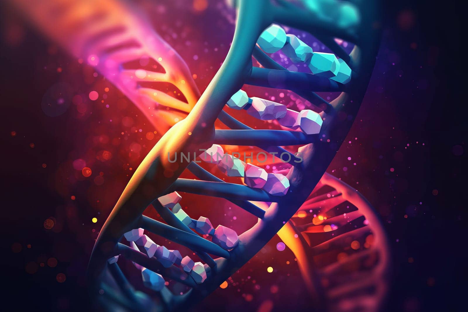 Colorful dna molecule. Generate Ai by ylivdesign