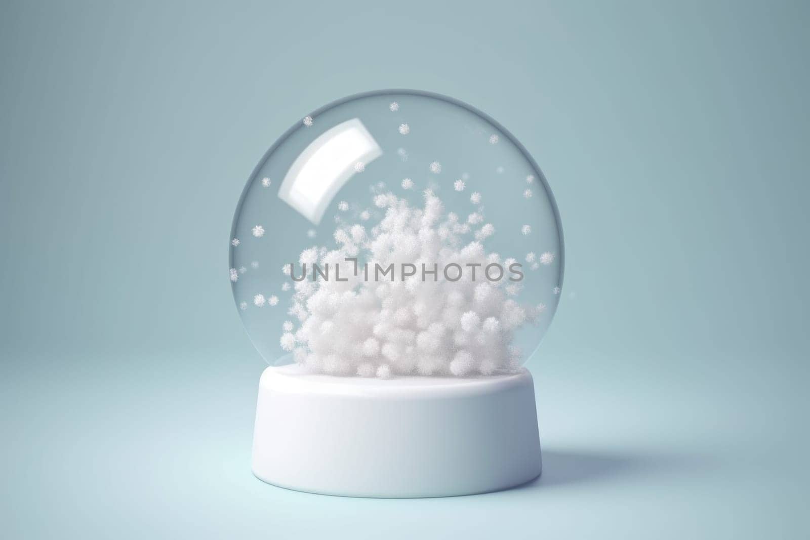 Snowball glass decoration. Globe object. Generate Ai