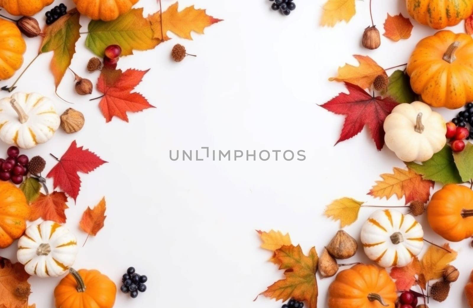 Festive autumn leaf decor. Generate Ai by ylivdesign
