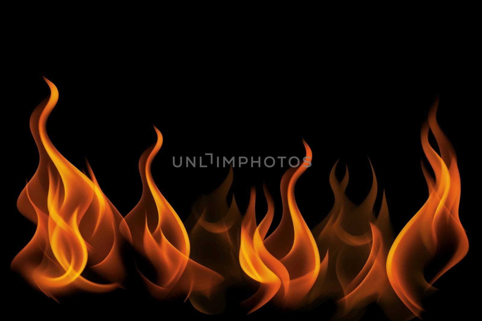Flames on black background. Generate Ai by ylivdesign