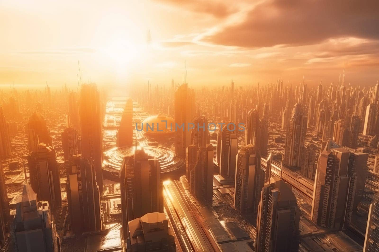 Futuristic and highly tech city. Generate Ai by ylivdesign