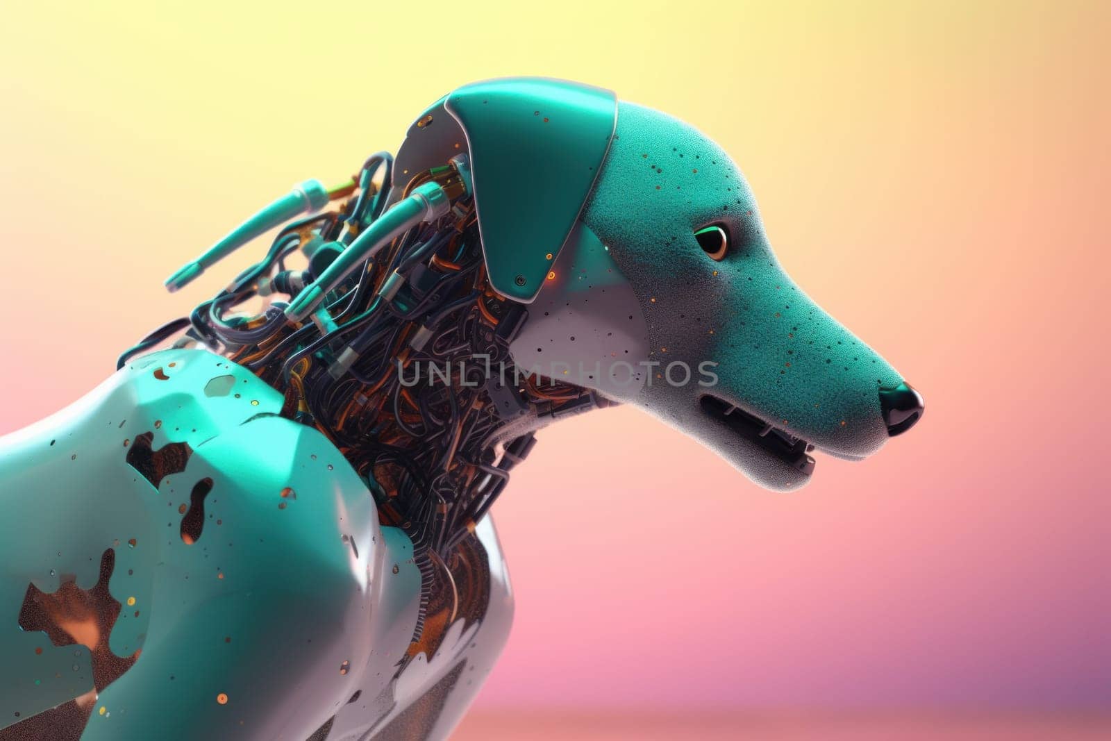 Futuristic robot dog. Generate Ai by ylivdesign