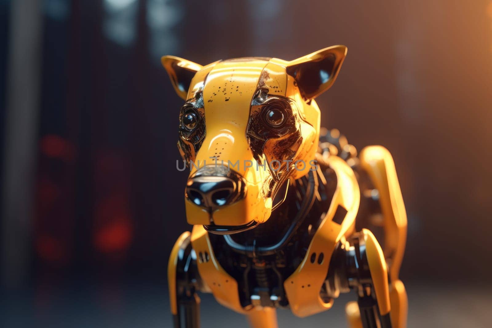 Robot 3d dog. Mechanical machine. Generate Ai