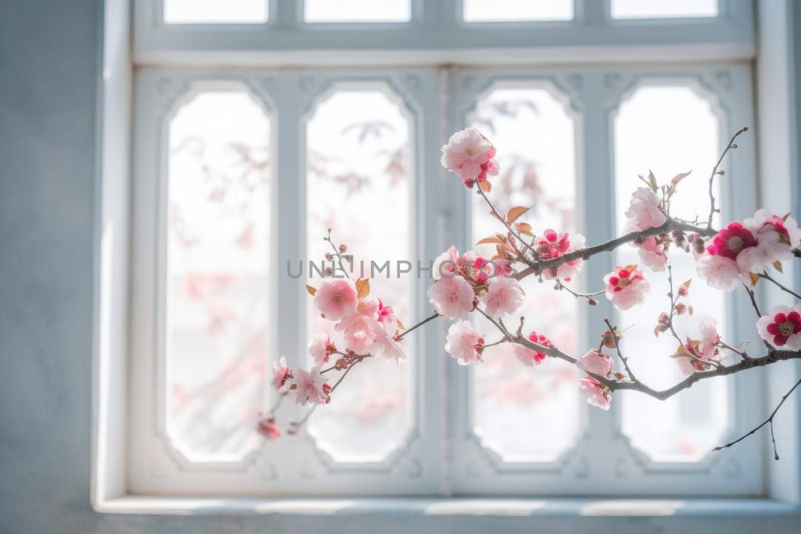 Garden china crabapple flowers. Generate Ai by ylivdesign