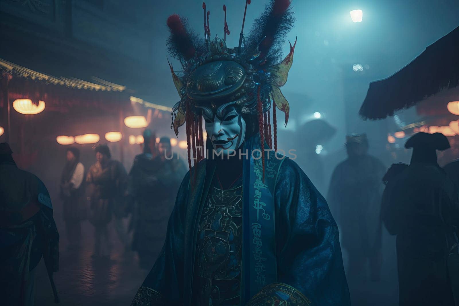 Ghost festival man. China tradition. Fictional person. Generate Ai