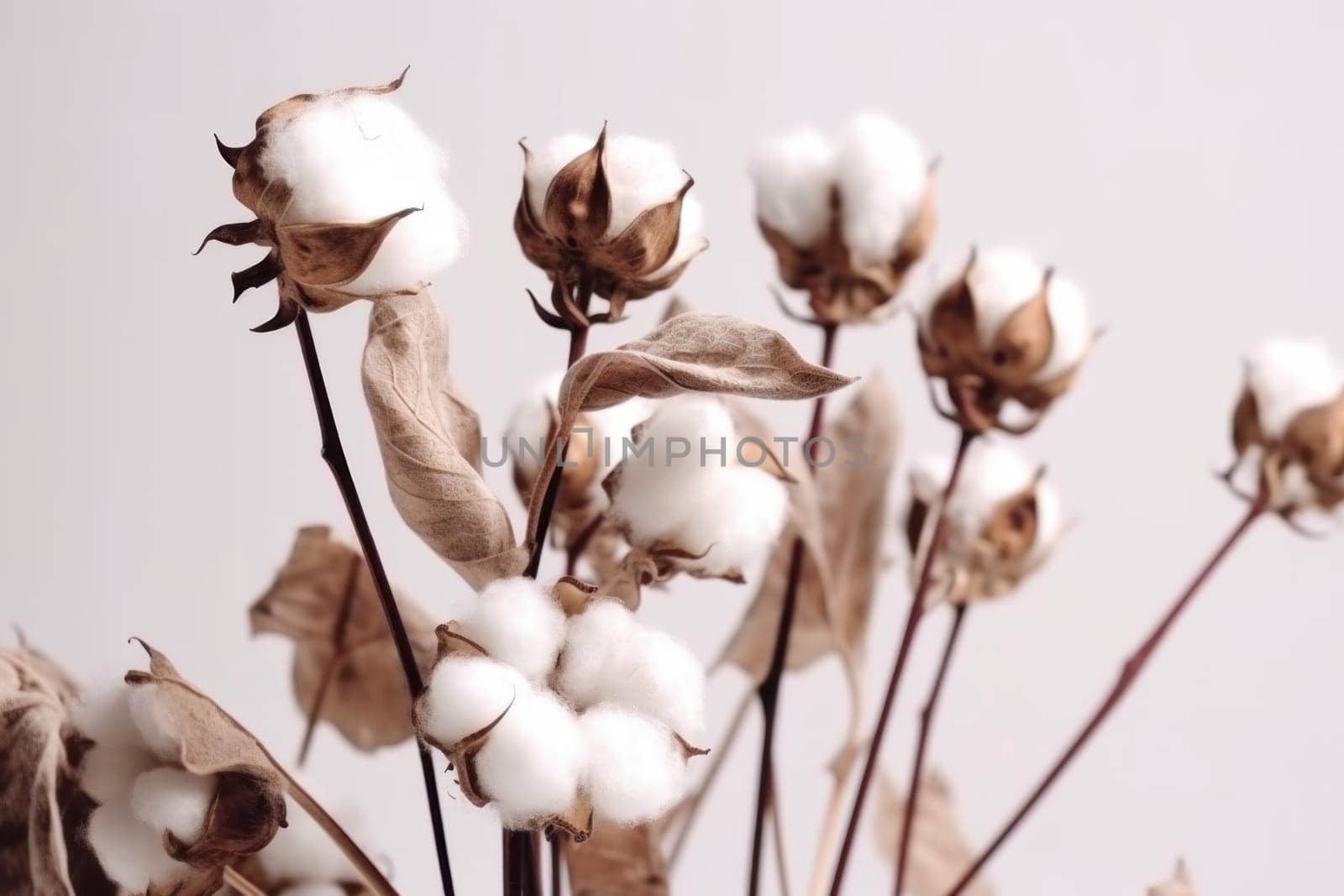 Bouquet of cotton nature plant. Natural gift. Generate Ai