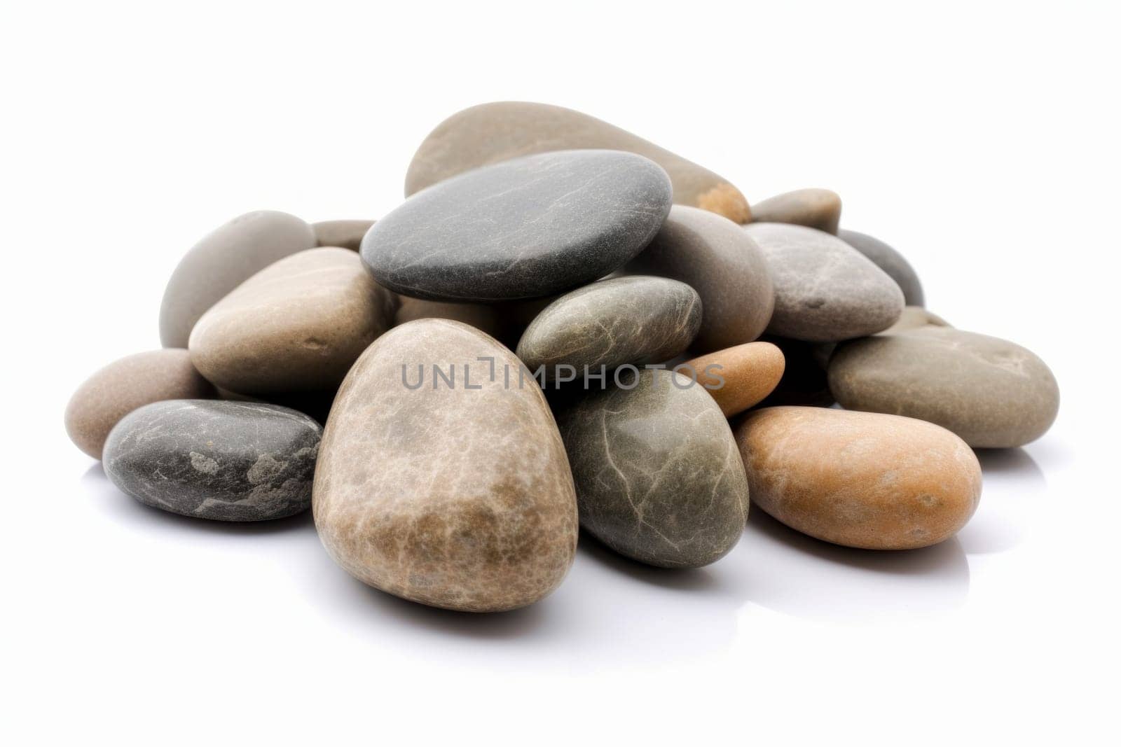 River stones pile. Generate Ai by ylivdesign