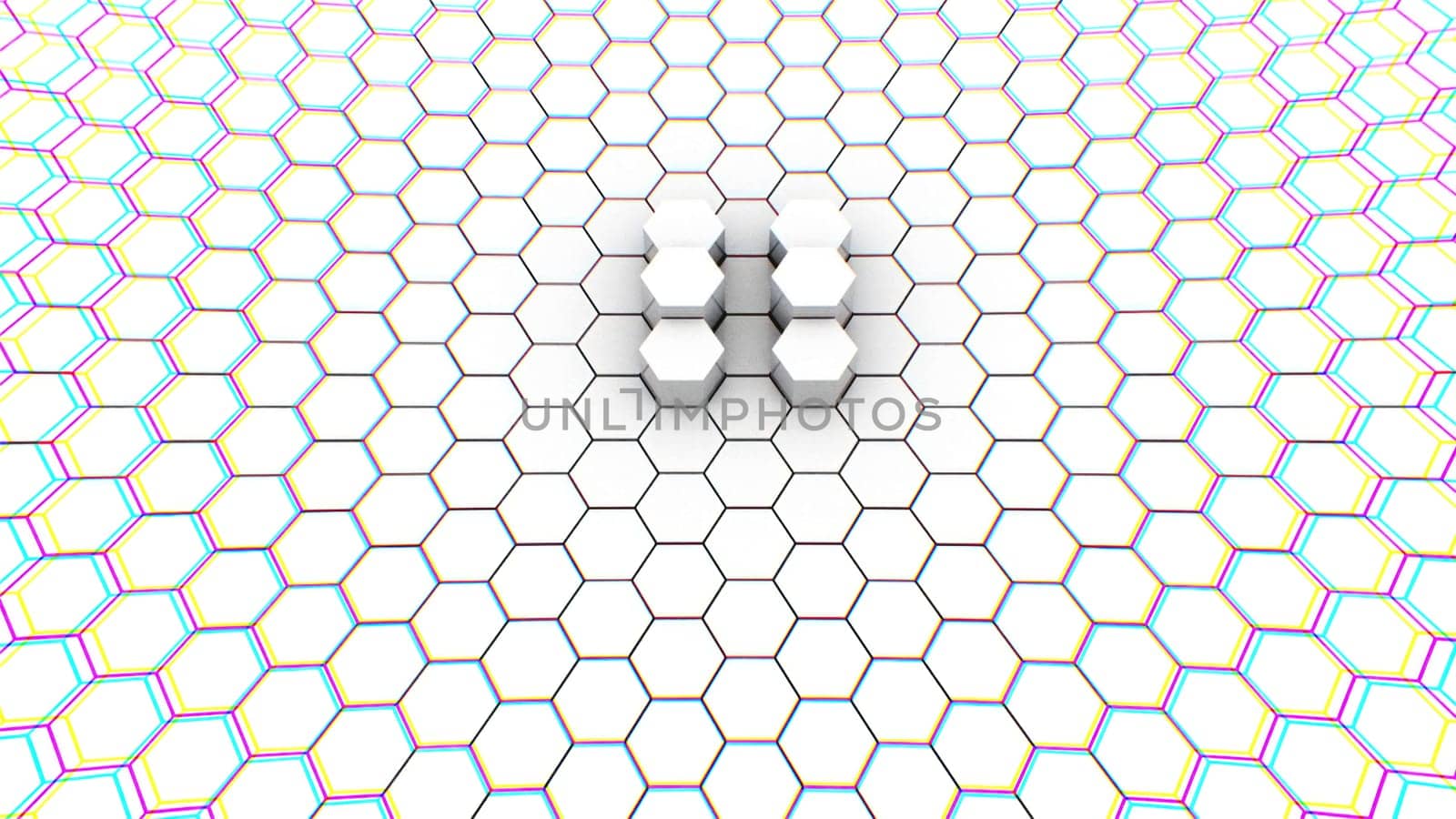 Abstract white Hexagonal. Computer generated 3d render
