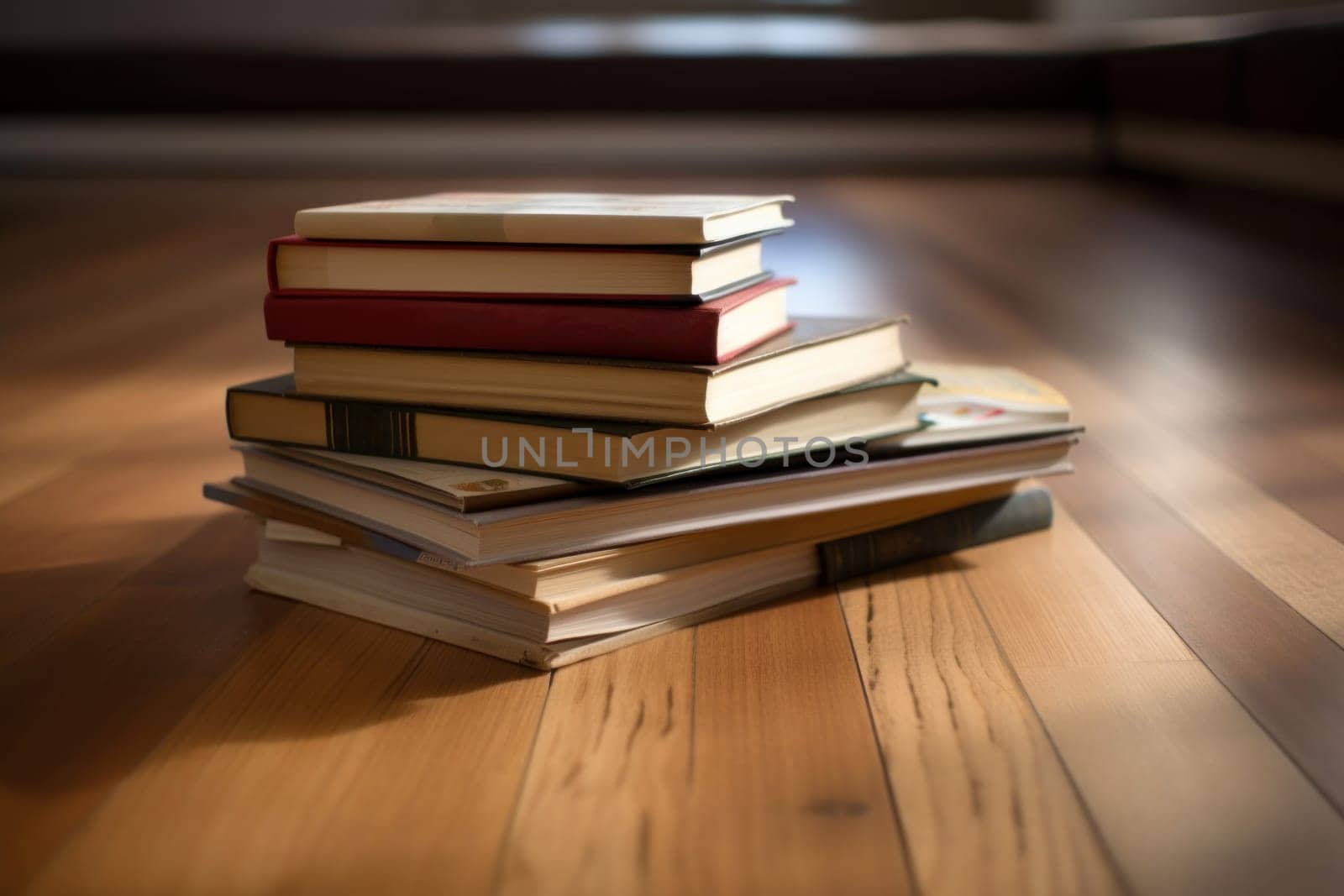 School books stack. Generate Ai by ylivdesign