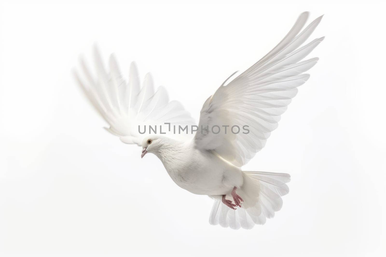 White pigeon isolated. Wing fly. Generate Ai