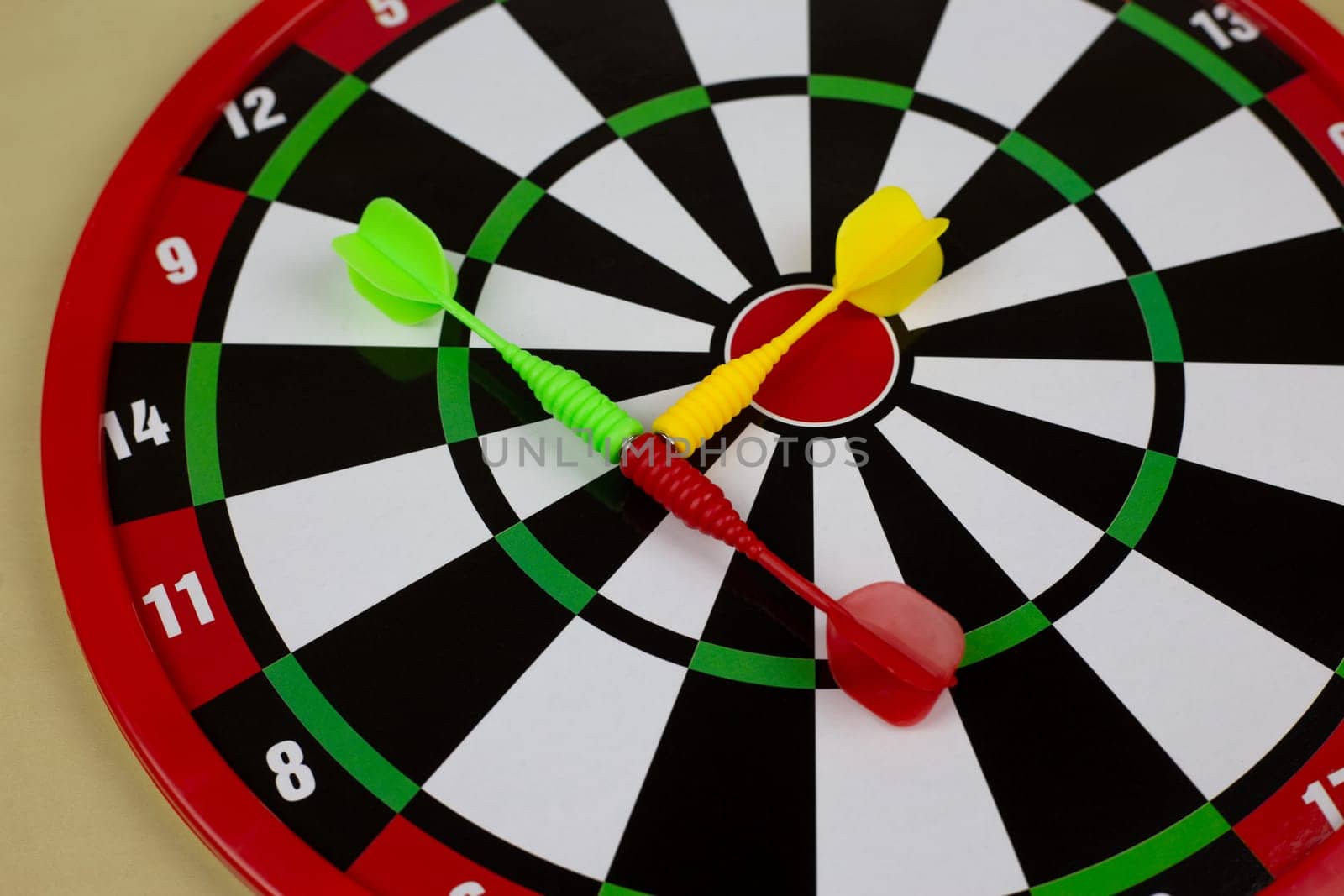 Magnetized darts on target for throwing, children game on the wall, scoring game for kids