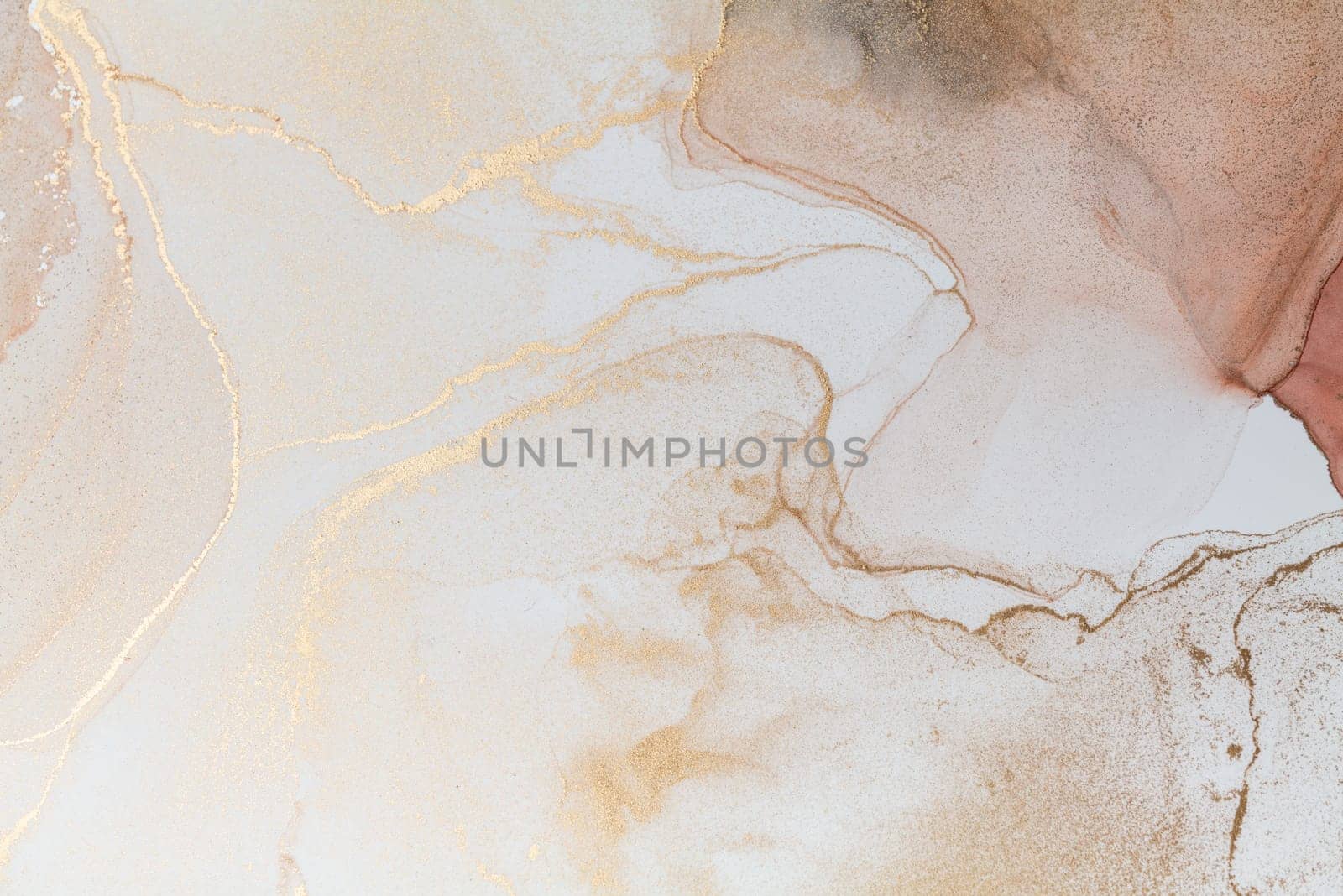 Luxurious alcohol ink painting. Liquid marble texture surface design. Modern abstract marble background. Monocolor alcohol ink marbling with paint wavy flow monochrome.
