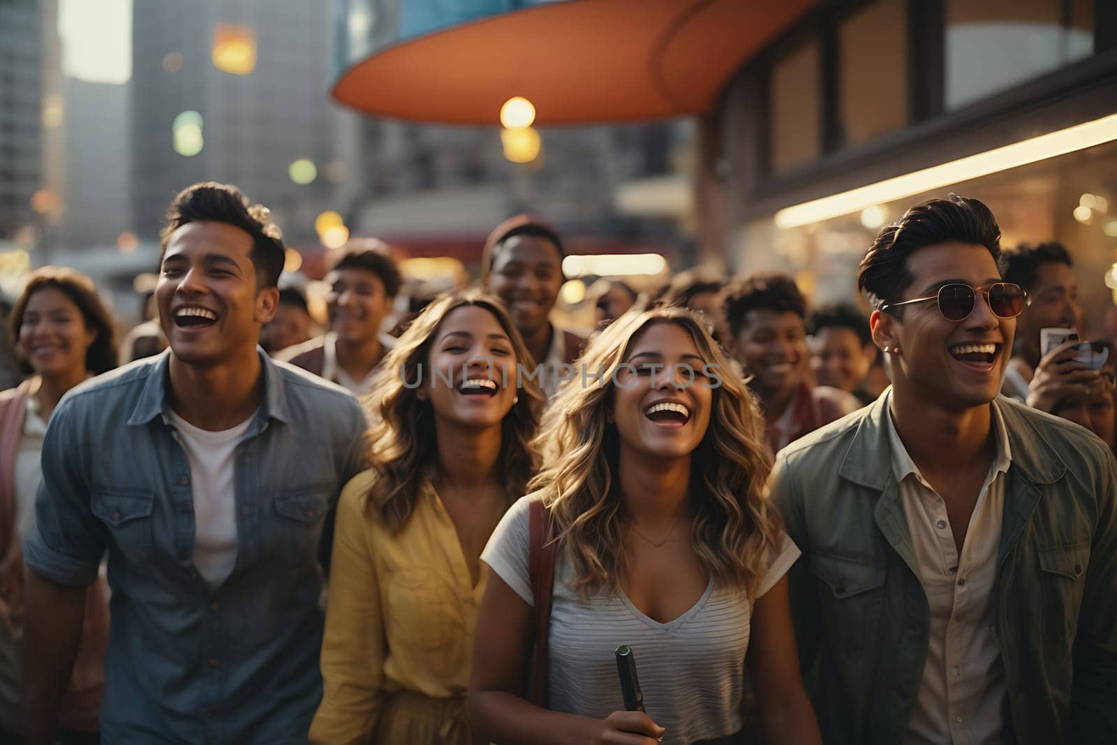 Group of People Standing Together for a Photograph. Generative AI. by artofphoto