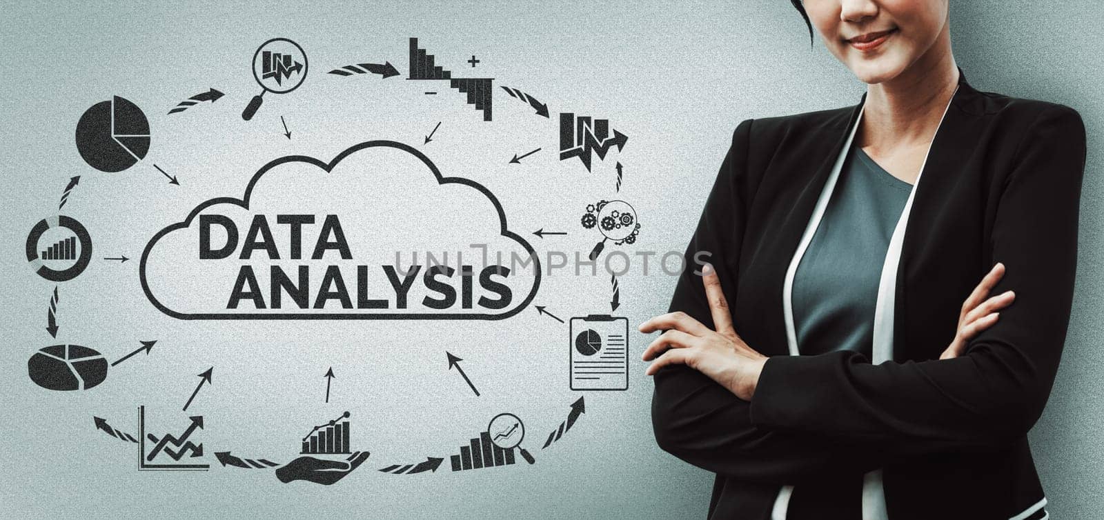 Data Analysis for Business and Finance Concept. interface showing future computer technology of profit analytic, online marketing research and information report for digital business strategy. uds