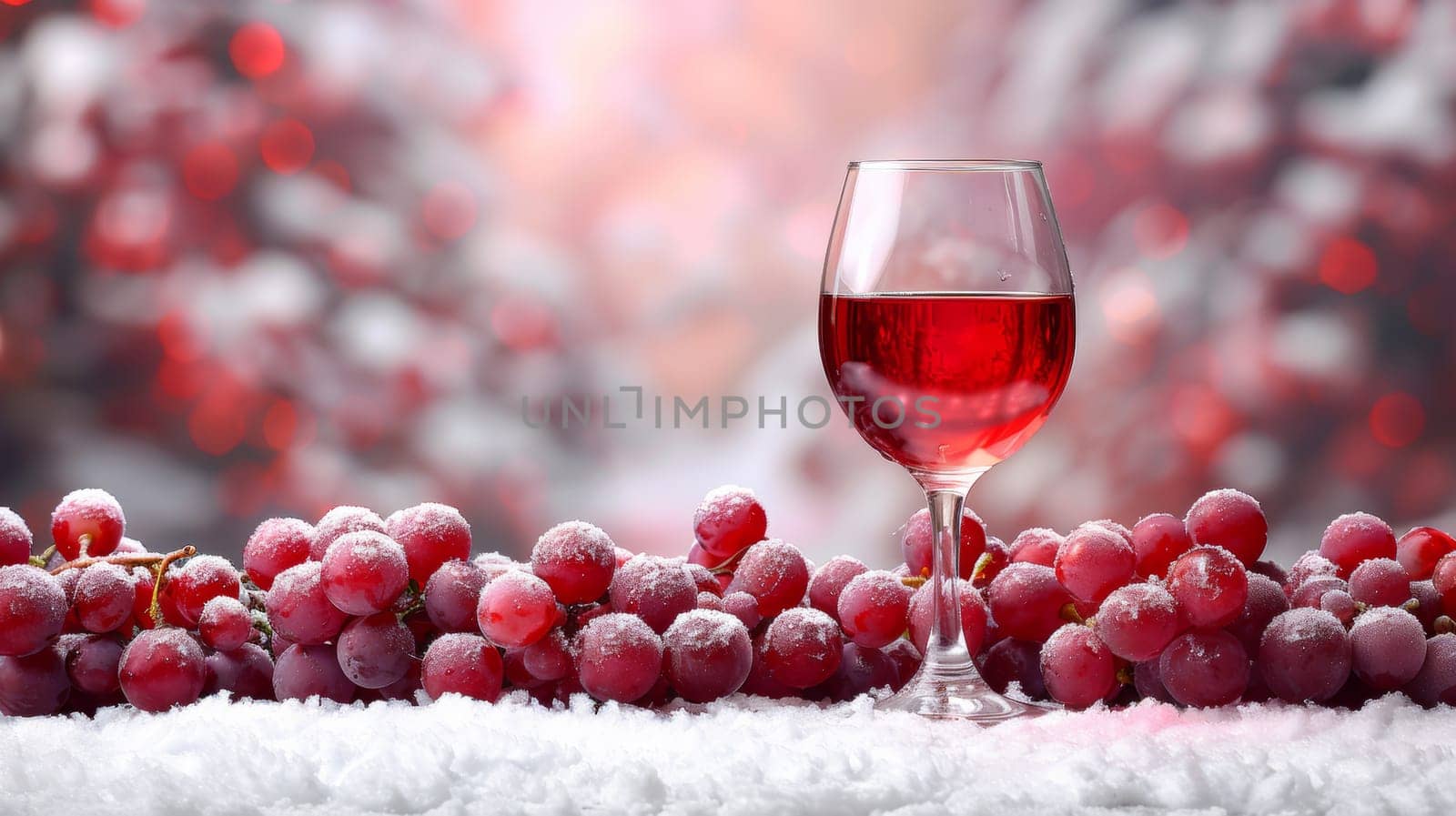 A glass of a wine is sitting next to some grapes, AI by starush