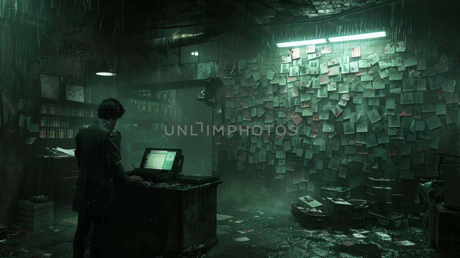 A man standing in a room with books on the wall