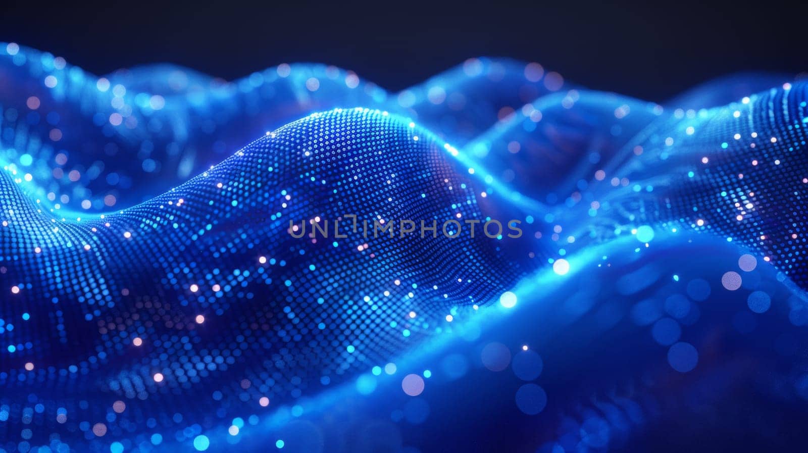 A blue and white abstract image of a wave, AI by starush
