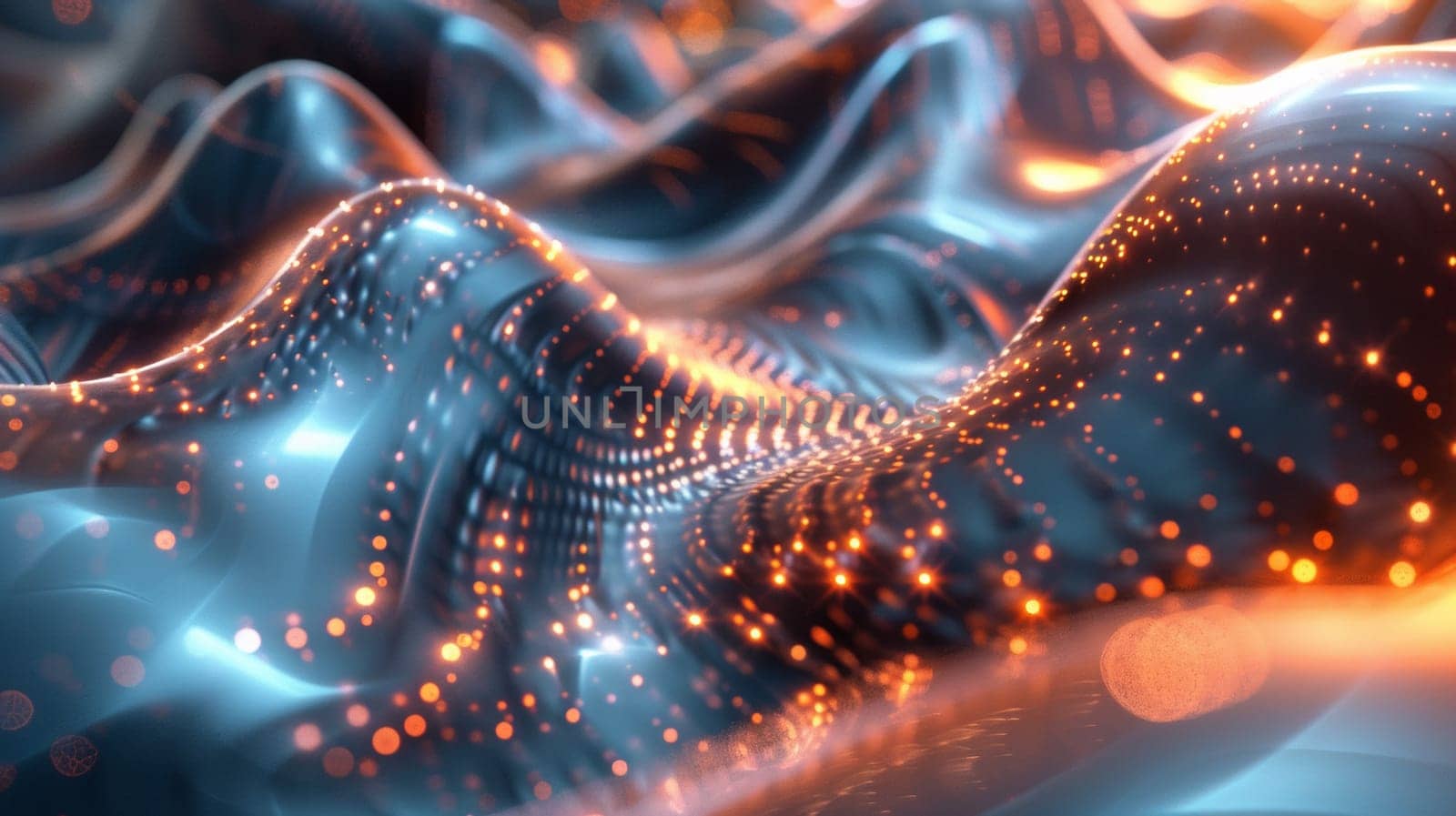 A close up of a futuristic looking object with glowing lights, AI by starush