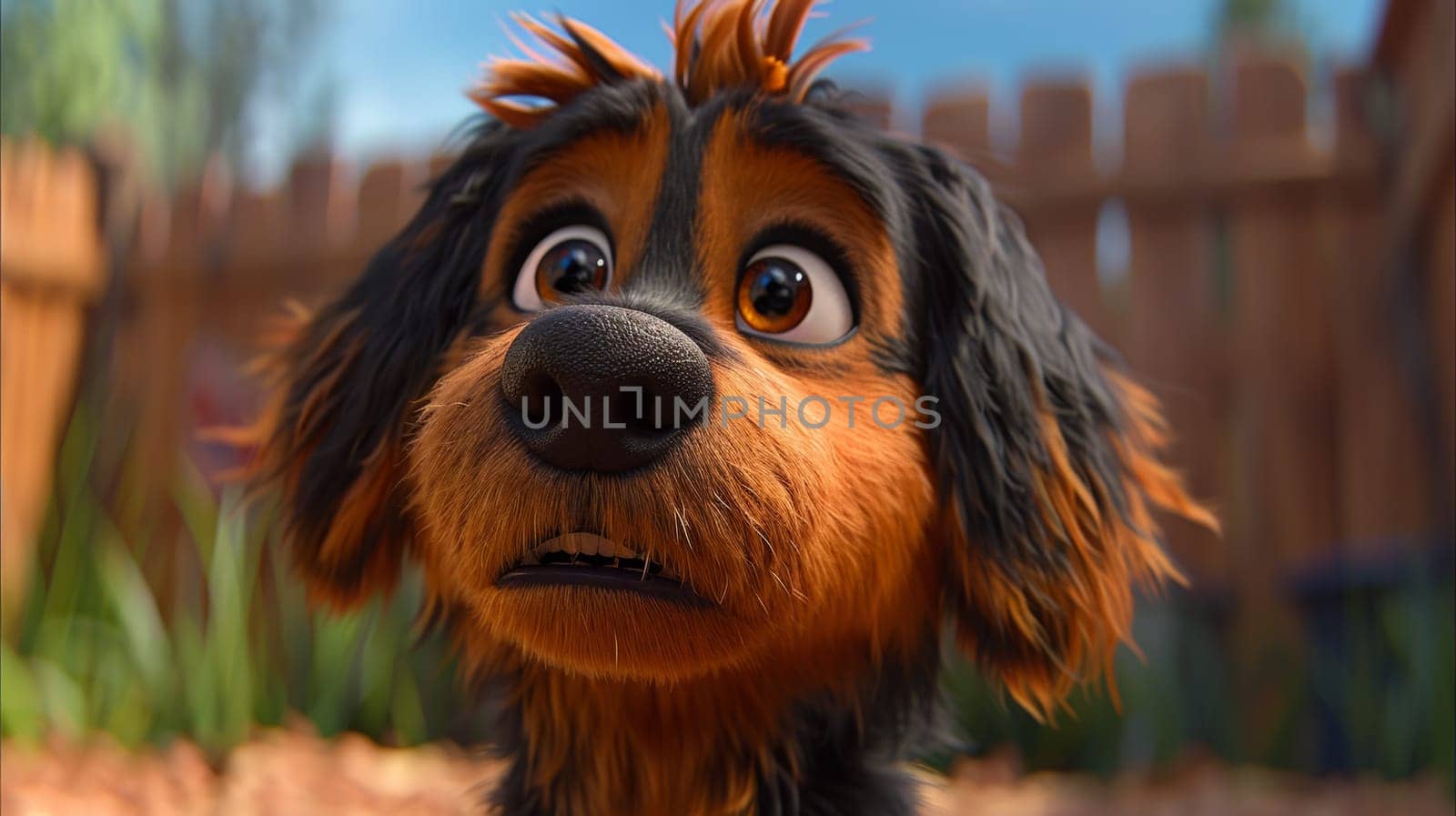 A close up of a dog with brown and black fur, AI by starush