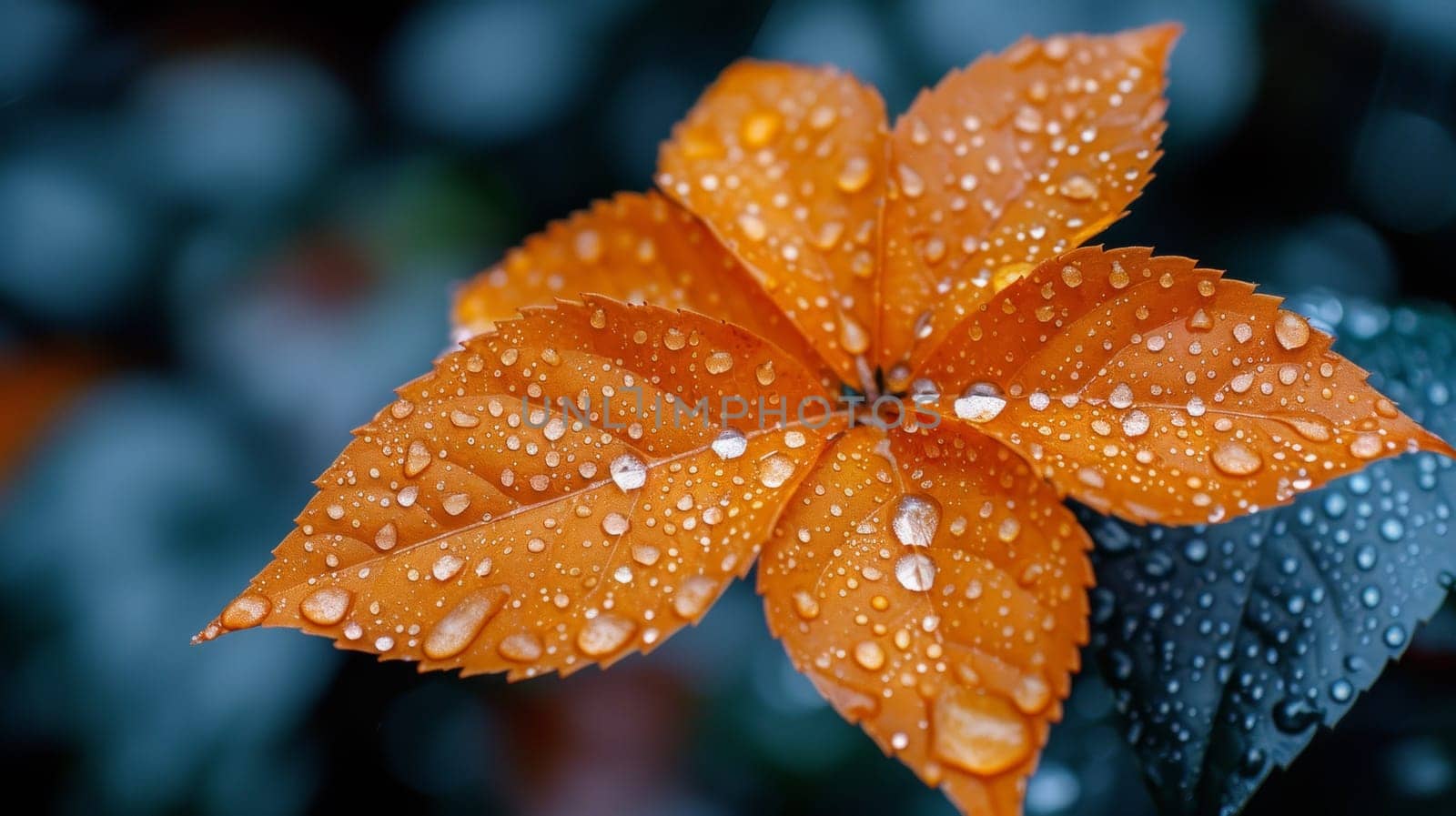 A close up of a flower with water droplets on it, AI by starush