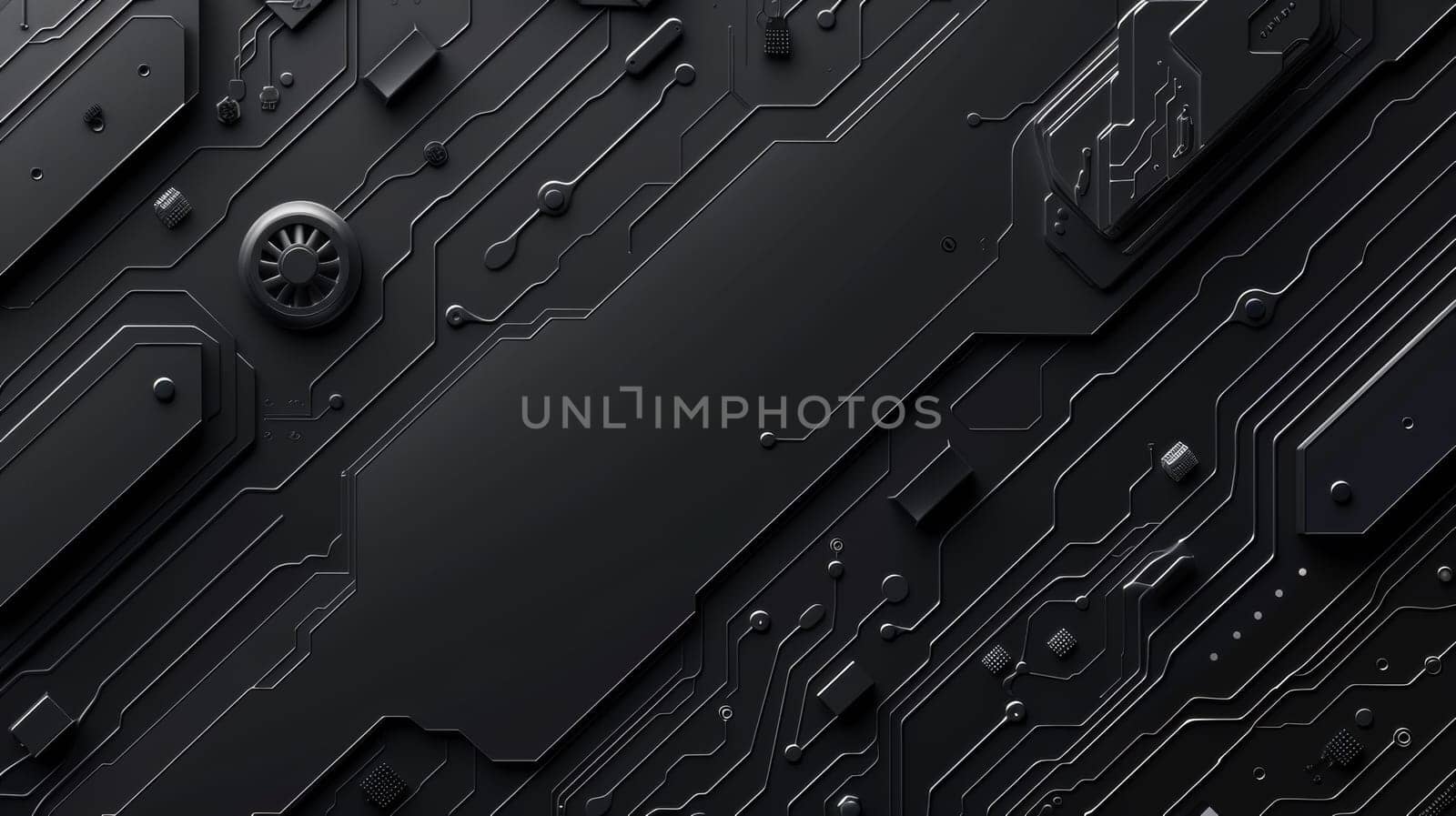 A black background with a circuit board design, AI by starush
