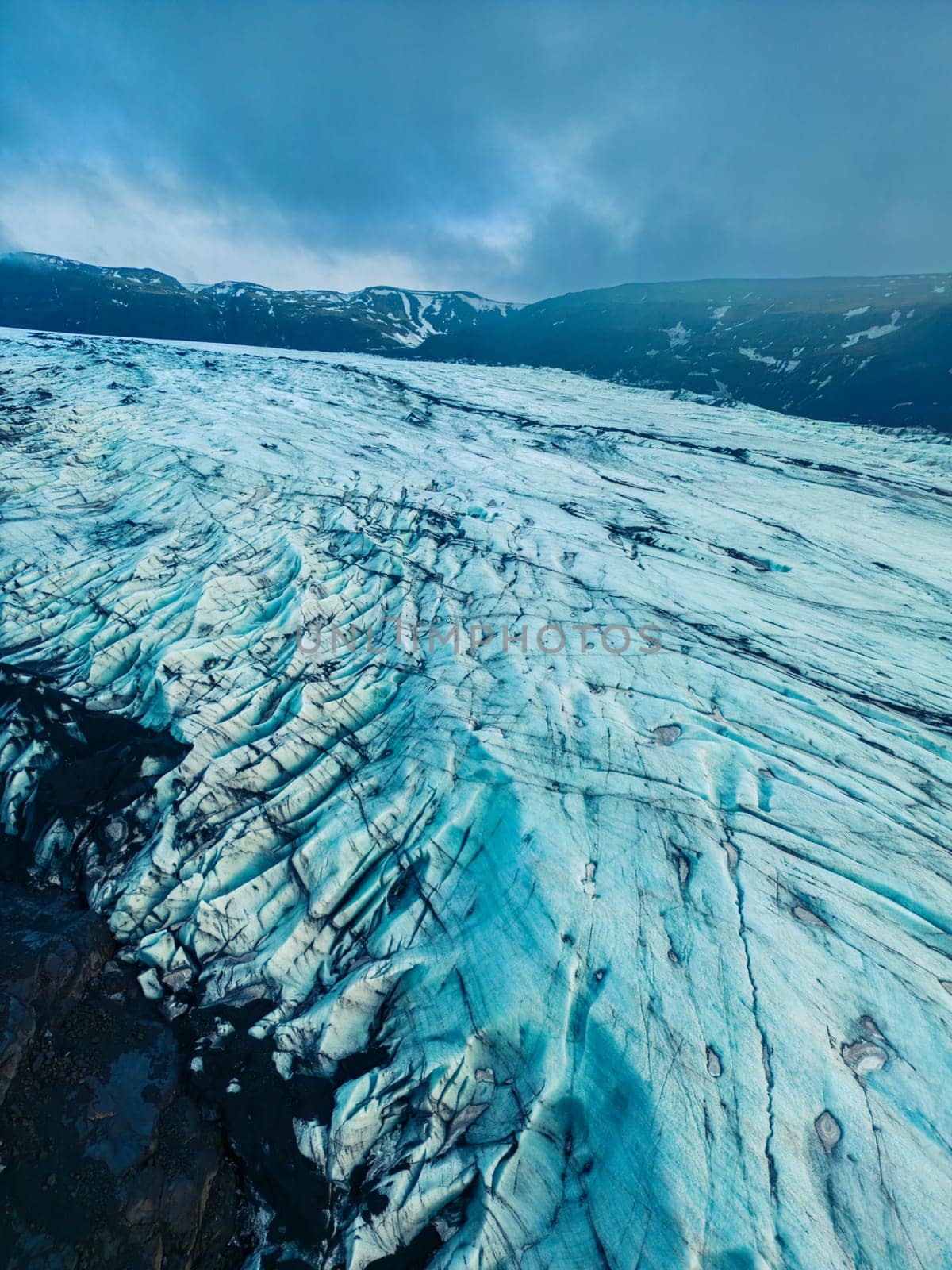 Aerial view of vatnajokull glacier mass by DCStudio