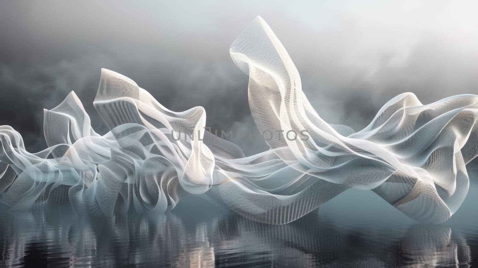 A digital art of a wave pattern in the water