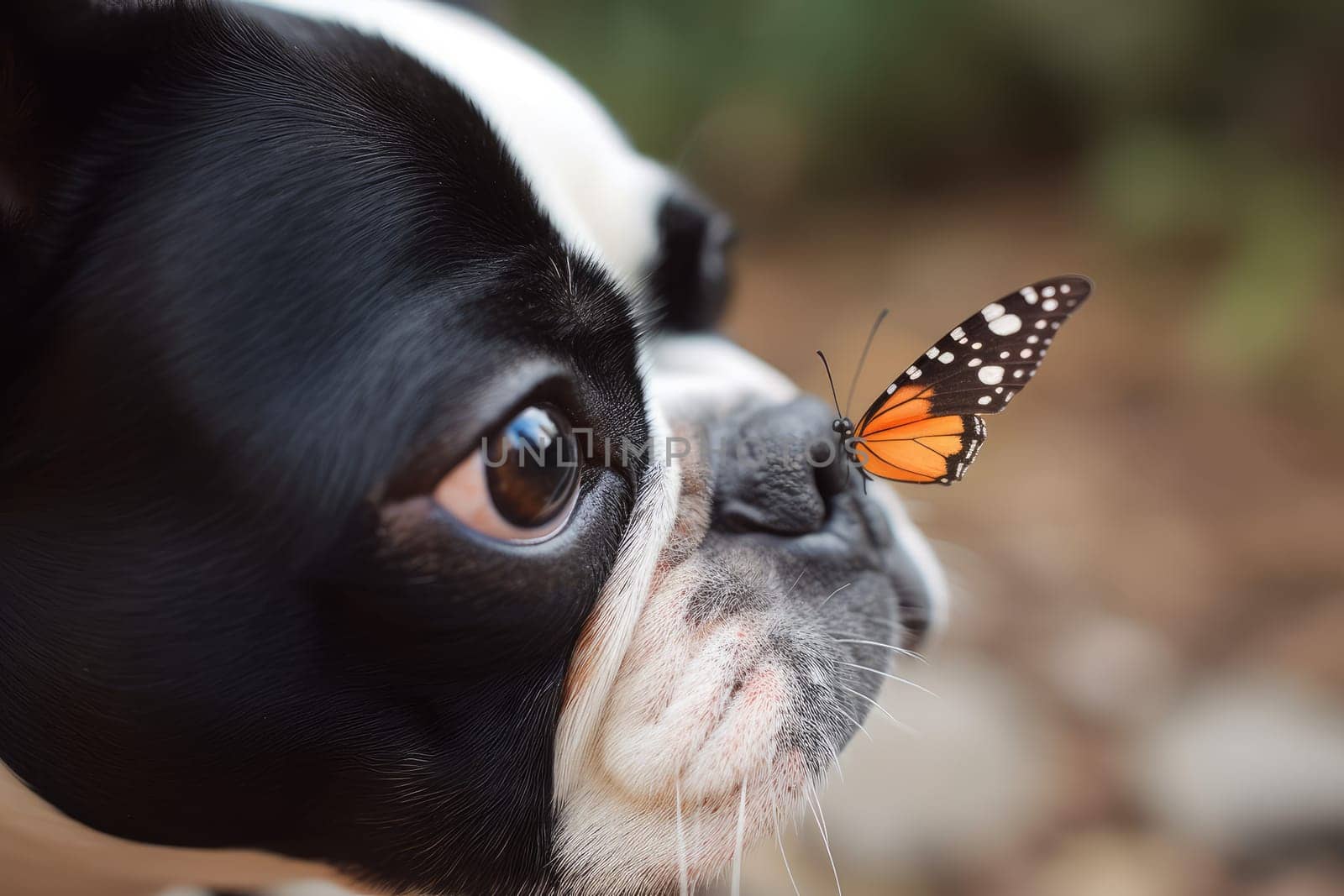 Butterfly dog nose. Generate Ai by ylivdesign