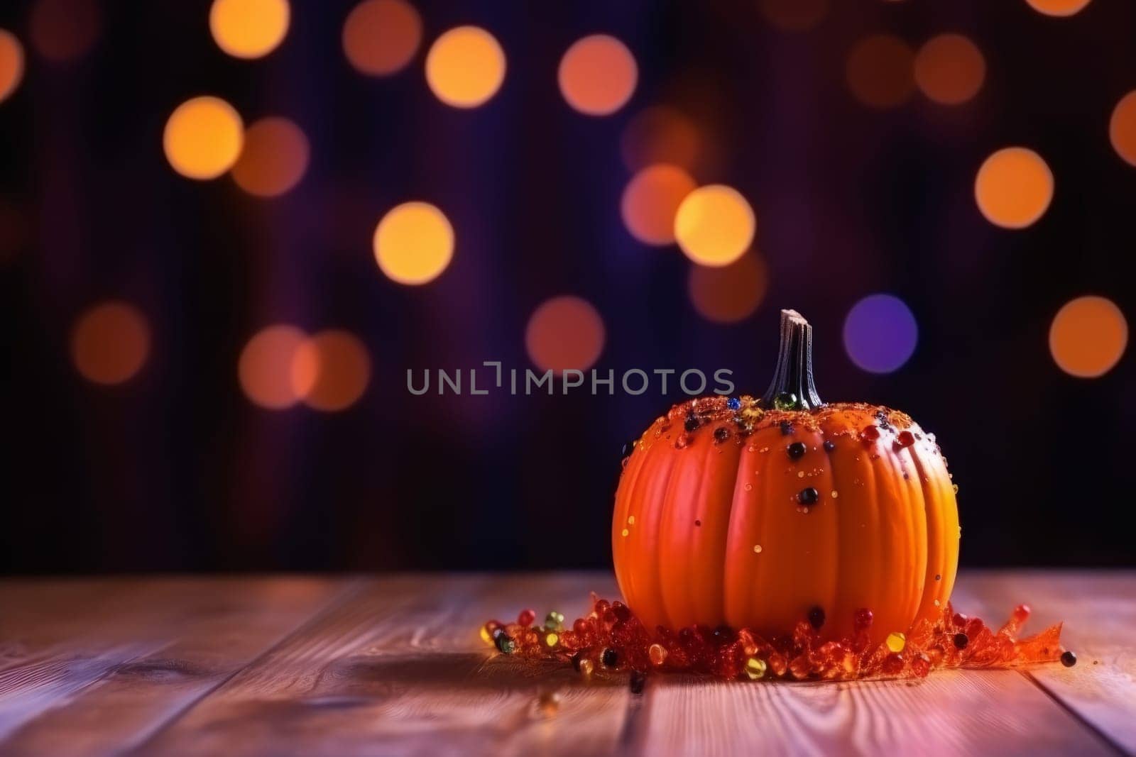 Halloween pumpkin. Moon horror night. Generate Ai