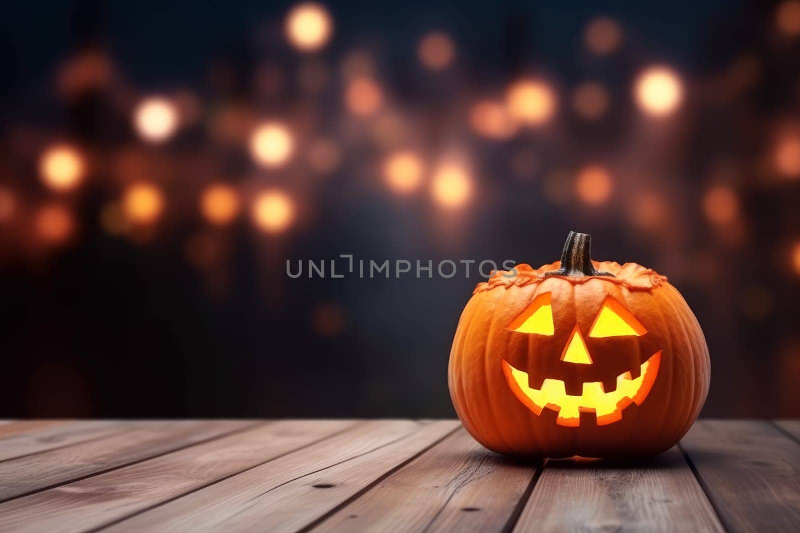 Halloween pumpkin scary. Evil mystery. Generate Ai