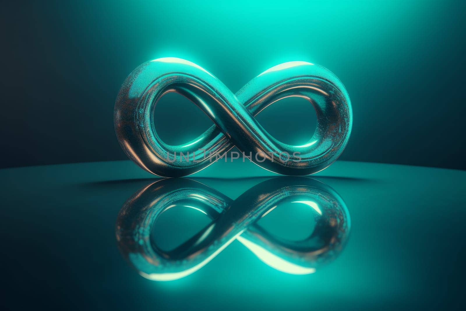 Infinity symbol 3d. Modern art creative. Generate Ai