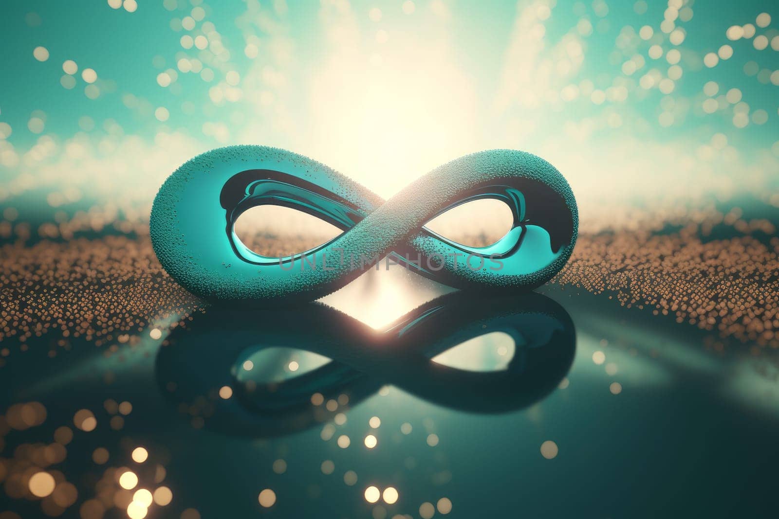 Infinity symbol futurism. Color sign. Generate Ai