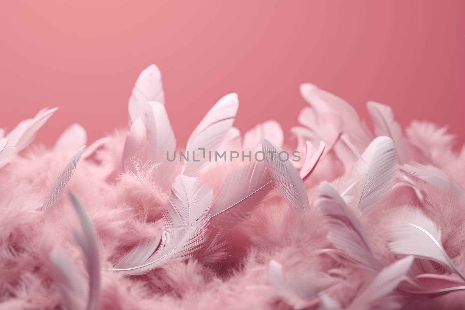 Pink feathers. Soft layot beauty. Generate Ai