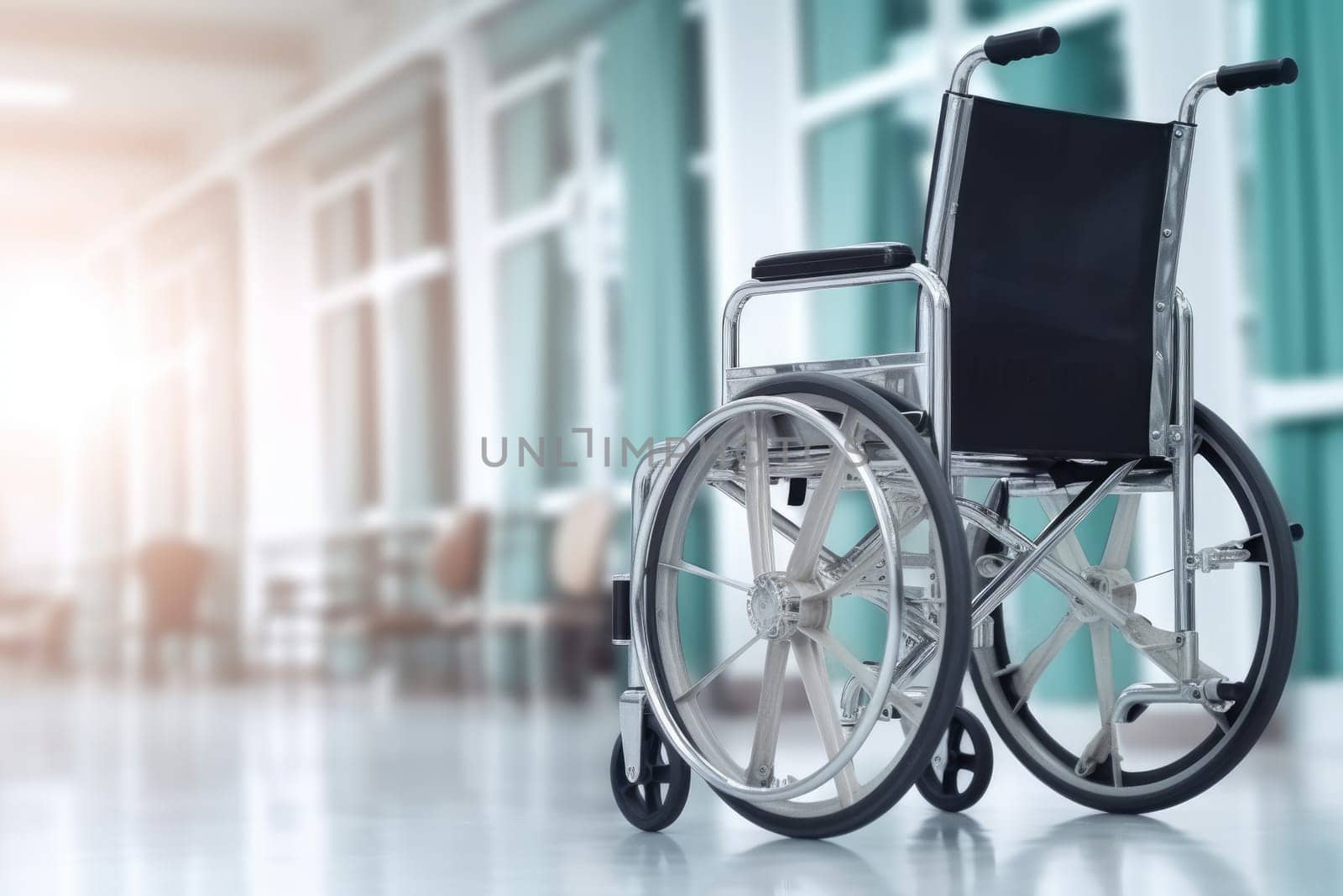 Hospital wheelchair. Generate Ai by ylivdesign