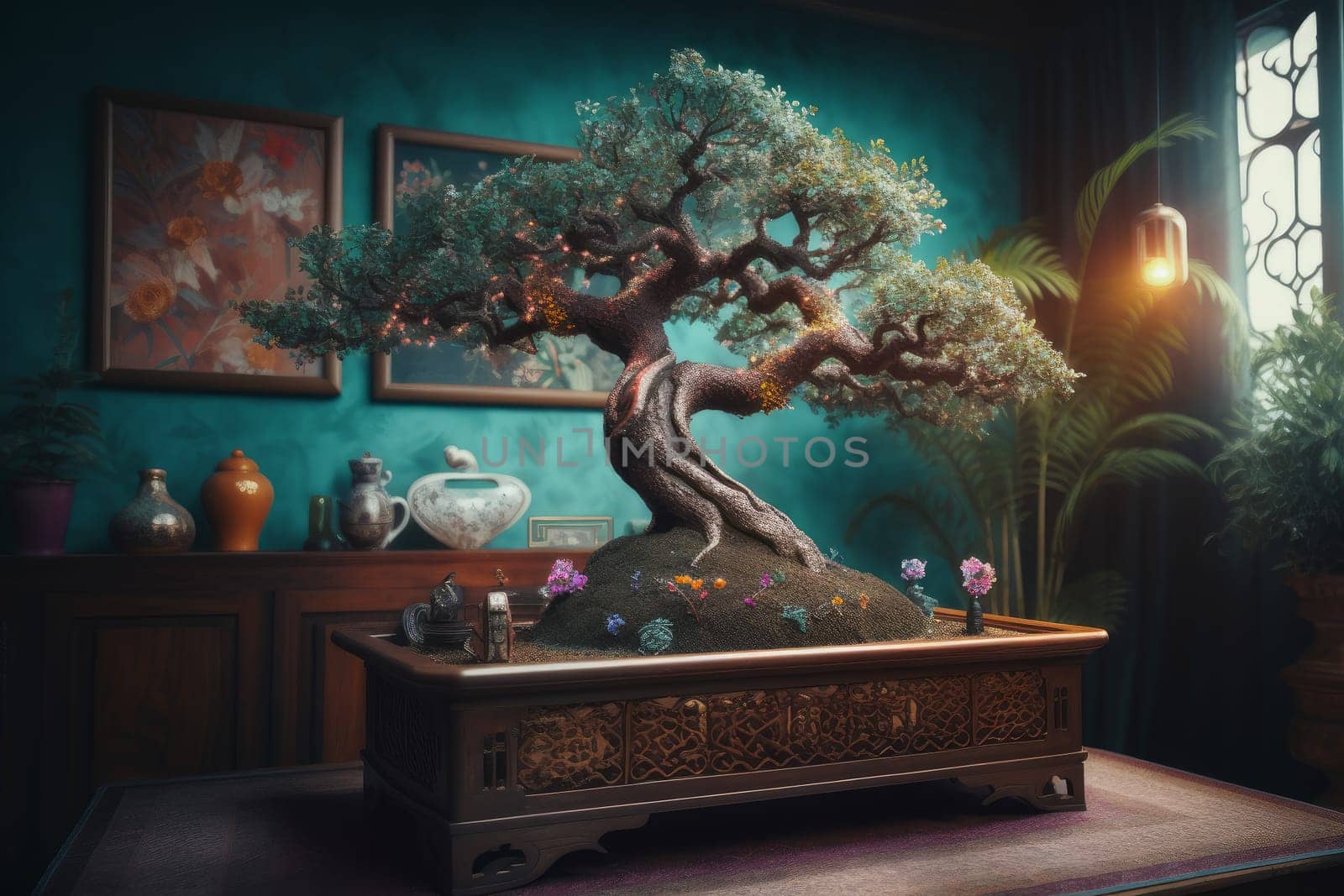 Bonsai art tree. Generate Ai by ylivdesign