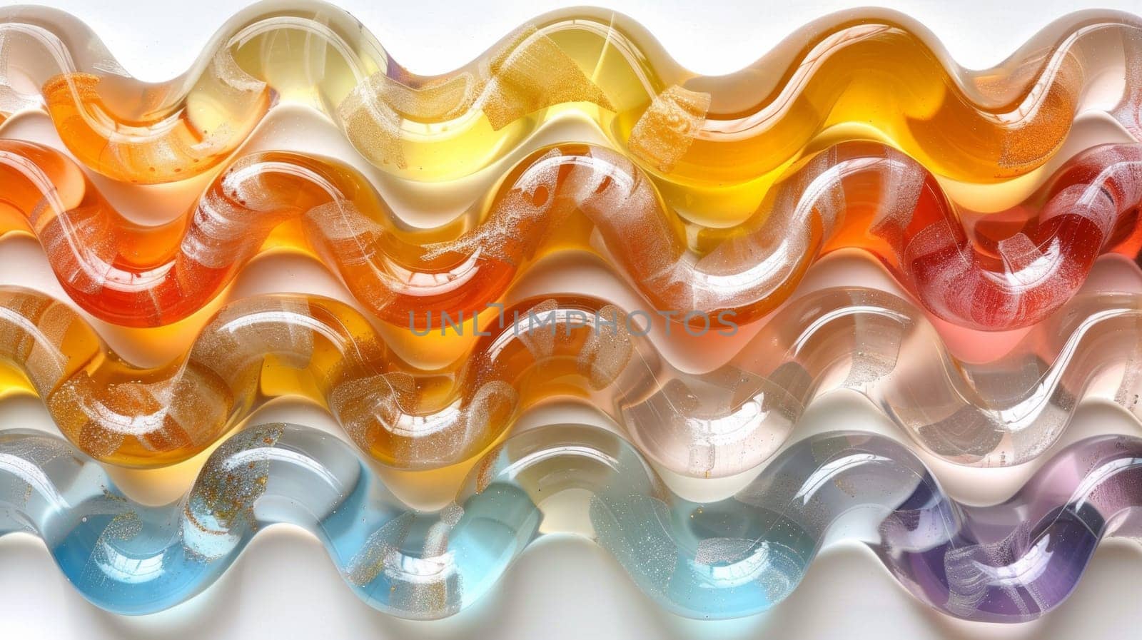 A close up of a colorful glass sculpture with many different colors